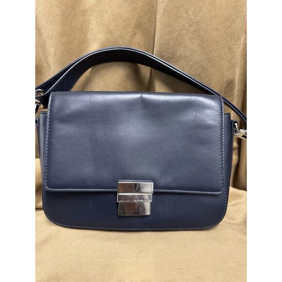 NWT Michael kors quiet designer Shoulder Leather Navy Blue - Picture 2 of 13